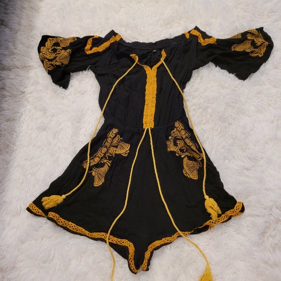 Off shoulder embroidery jumpsuit - Picture 2 of 5